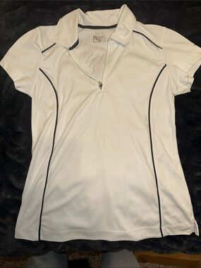 Slazenger White Short-Sleeve Jersey with Black Piping